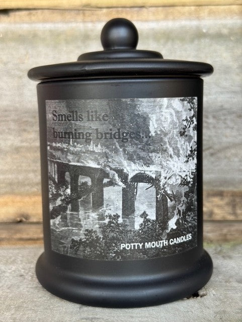 SMELLS LIKE BURNING BRIDGES B&W Candle