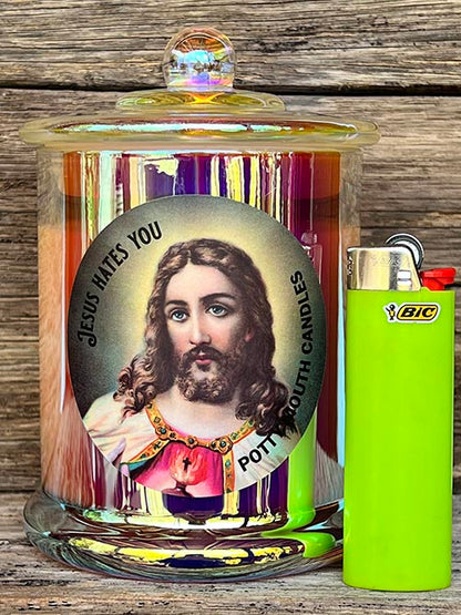 JESUS HATES YOU Candle