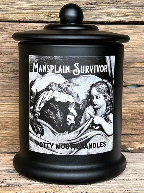 MANSPLAIN SURVIVOR Candle