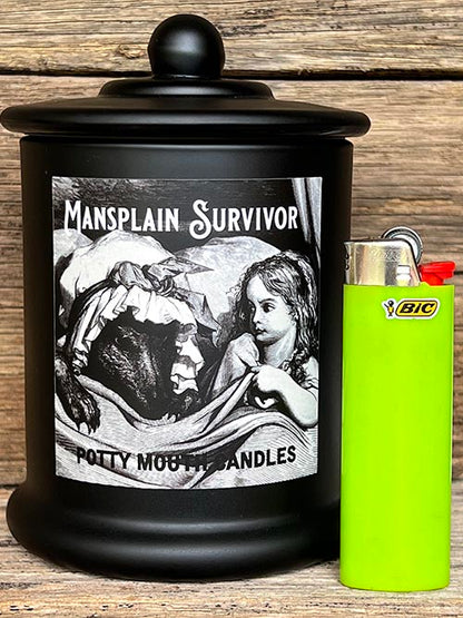 MANSPLAIN SURVIVOR Candle
